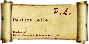 Paulics Lelle névjegykártya